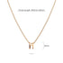 Initials Brick Alphabet Letter Necklace Rose Gold Layered Steel Jewellery